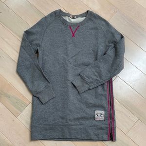 N21 girls soft cotton terry grey sweatshirt dress